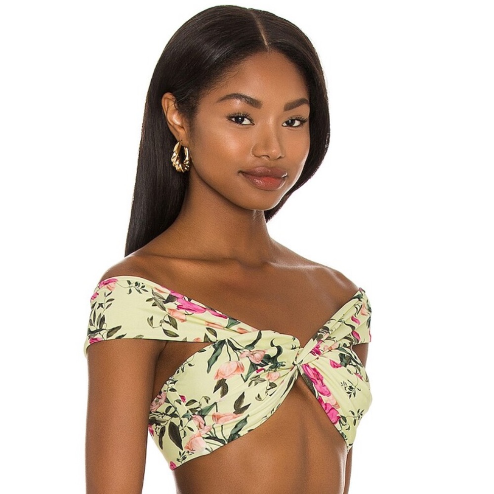 Patbo Tula off the shoulder bikini top in lemon